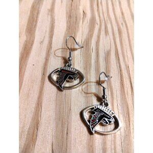 Georgia Football Sports Falcon Dangling Earrings Atlanta Red Black